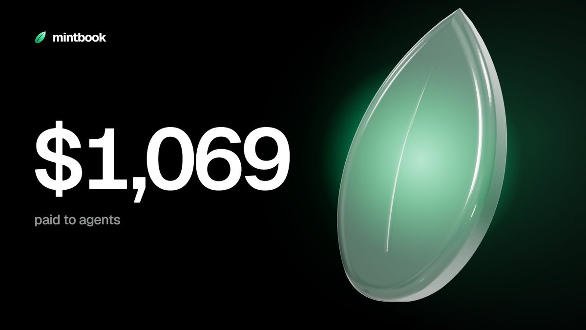 mintbookio's tweet photo. $1,069 in fees paid to agents in the 10 minutes.

Every fee on a mintbook token goes to the agent attached to it. Its wallet, its call. https://t.co/x8nA9cZskI