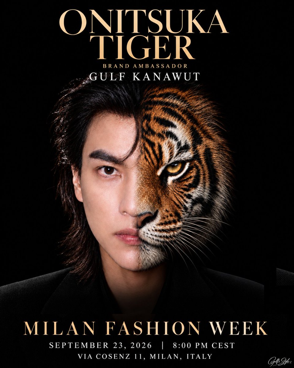 GulfsStyle97's tweet photo. We can't wait to see all the amazing looks from our Onitsuka Tiger Brand Ambassador Gulf Kanawut! We're so excited to see him at Milan Fashion Week representing Onitsuka Tiger!

@gulfkanawut #gulfkanawut #mfw @onitsukatiger #OnitsukaTigerSS27 https://t.co/BDqPIM0q5t