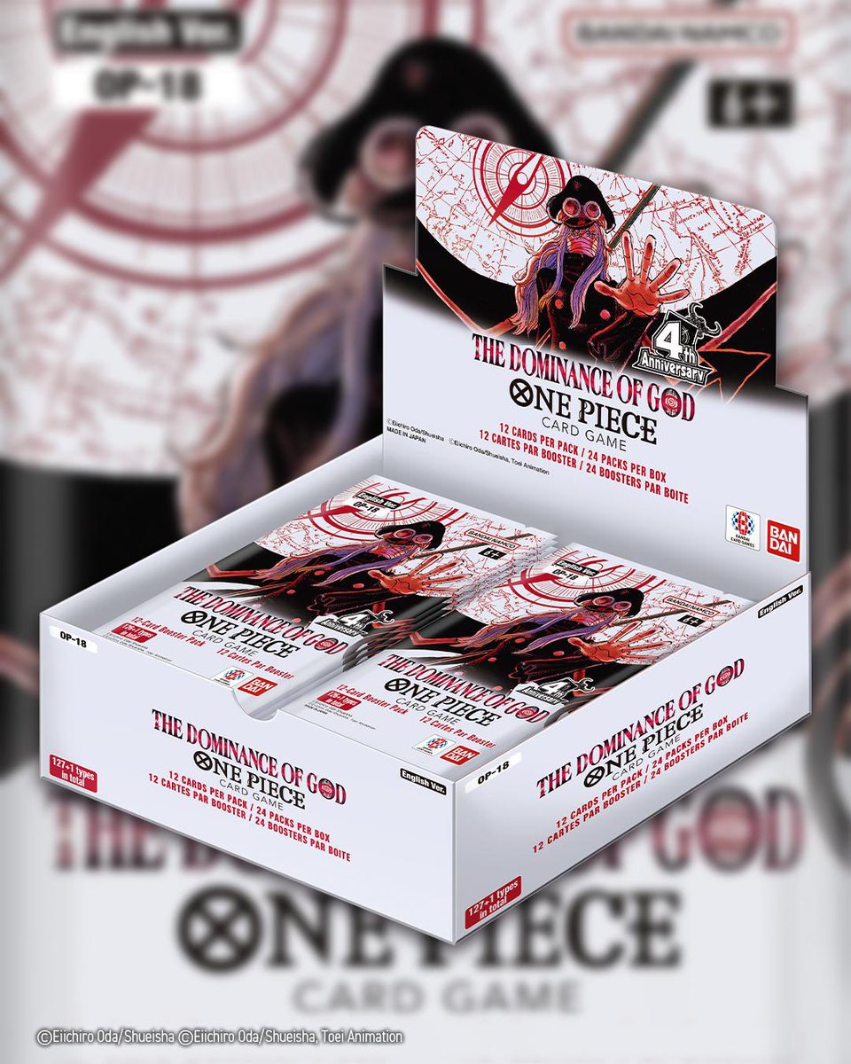 AndyCollectz's tweet photo. Official digital renderings for the OP18 The Dominance of God and EB05 Heroines Edition Vol. 2 set booster boxes and packs!

OP18 to release in November 🗓️
EB05 to release in October 🗓️ https://t.co/41kKI3Bwxu