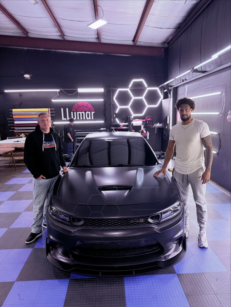IvyNylin's tweet photo. Big thanks to @_frenchtok for bringing in his Charger Scat Pack for a full color change in 3M Satin Black. https://t.co/OYZOogZunj
