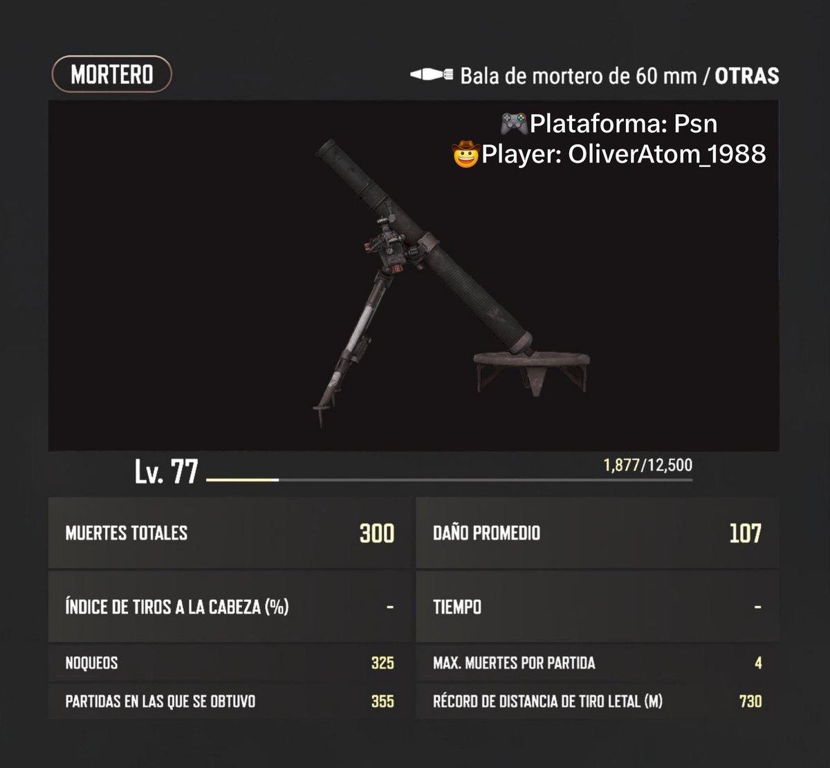 TEAMPUBGSPAIN's tweet photo. 🎖Consigo una de las medallas más difíciles por no decir la más potente
de #PUBG, con unas estadísticas que rompen las reglas fisicas del juego registrando un récord guinness de (🎯730m) con #MORTERO.
#Pubg #Battlegrounds #Battleroyale https://t.co/gye5euecQI