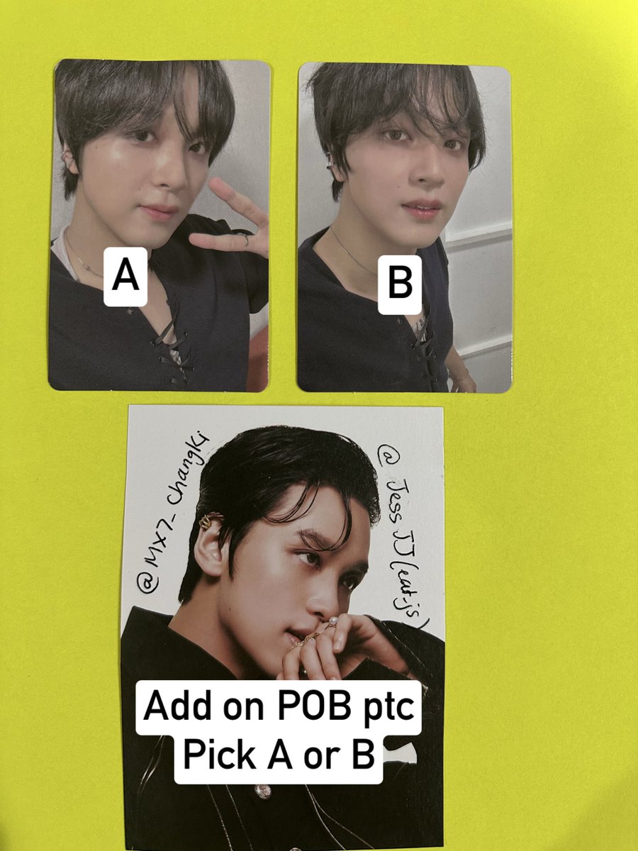 MX7_ChangKi's tweet photo. WTS #Haechan #Taste ptc pakage
$10 include: 3 post cards, sticker, 4-cut ptc,1 cover film,1 album ptc ( please pick of 3)
💛add on Pob $+2/each
POB ONLY $7/each, $10 for 2 pob 
-free stamp shipping (not respond for lost)
- tracking shipping +$5 #nct127photocard #nctdreamphotocard https://t.co/xhIGhssJE2