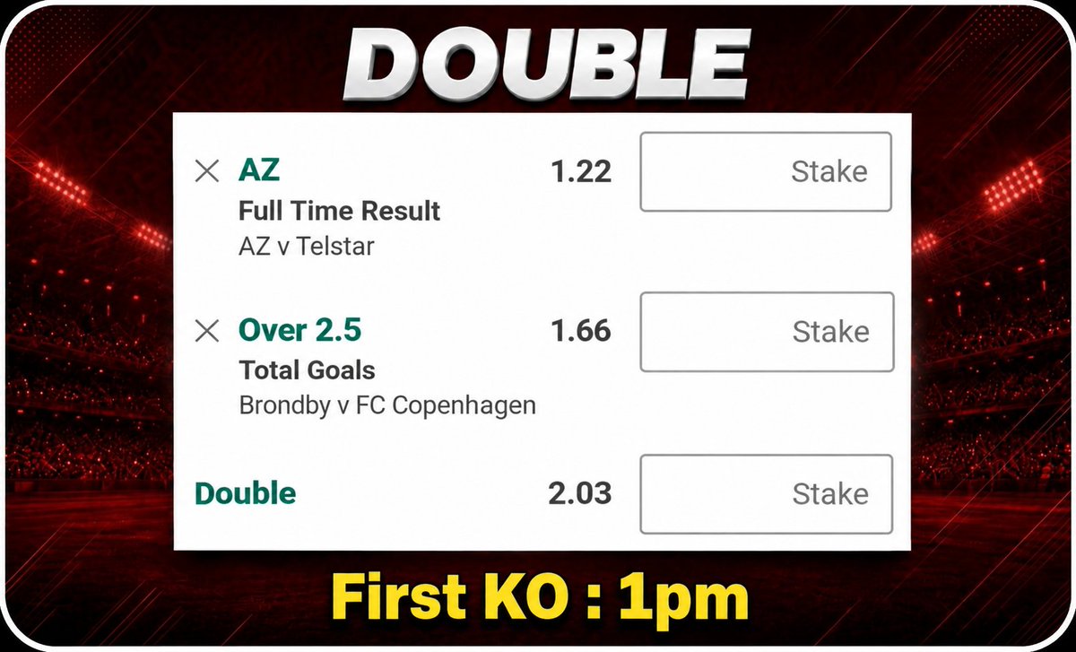 TomWhiteTips's tweet photo. DOUBLE

@ 2.03

First KO : 1pm

Holland 🇳🇱 
Denmark 🇩🇰 https://t.co/BKzaZEp3fw