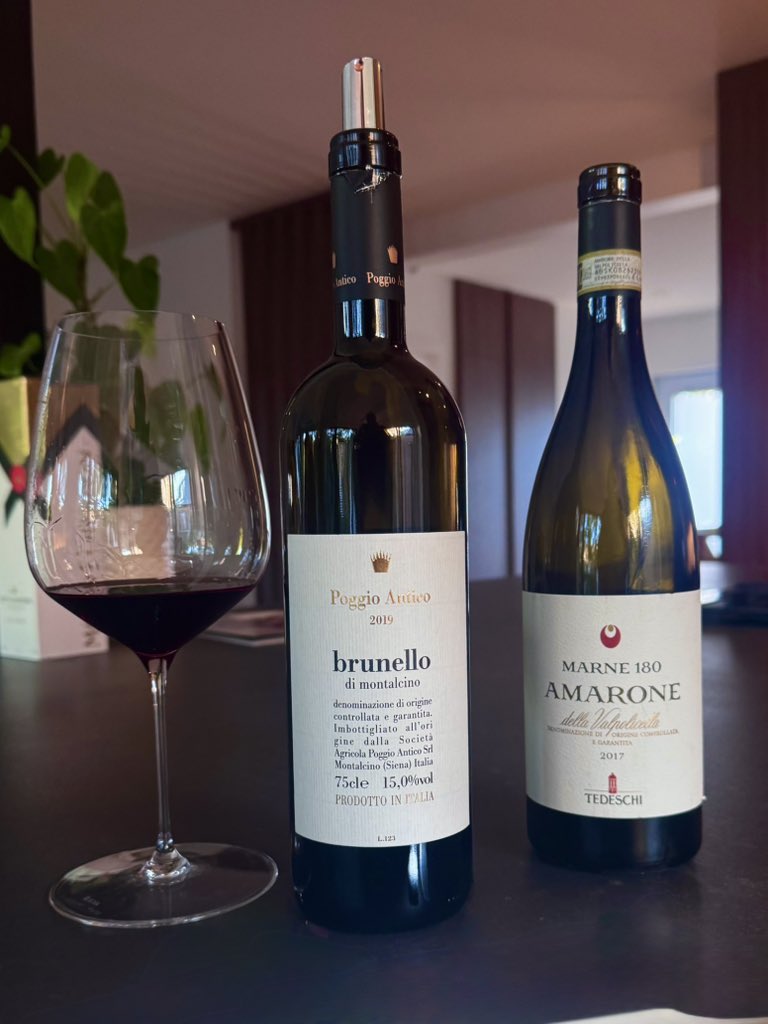 MistrGoodman's tweet photo. Cheers to the weekend my friends!! Poggio Antico for the win once again 🍷
#italianwine #winerealtor #redwine #brunello #amarone https://t.co/Tr499Yj5Te