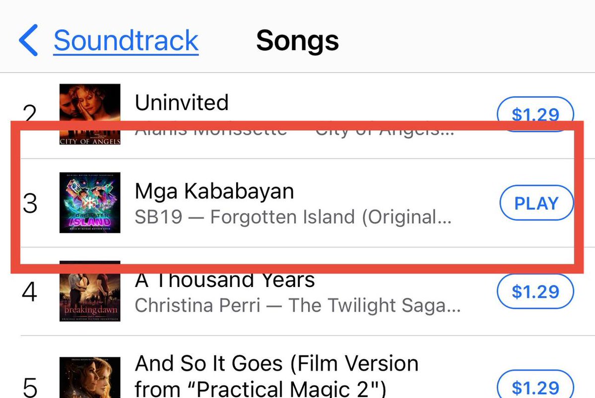US_ATIN's tweet photo. 🚨 UPDATE: 9:00 PM EDT

Still here. Still strong. Still making noise! 🔥

“MGA KABABAYAN” remains in the TOP 5 at #3 on the US iTunes Soundtrack Songs Chart! 🙌

It also reached #132 on the All Genres Songs Chart around 8 PM EDT and is currently at #147.

To everyone who bought the single—THANK YOU! 💙 Every purchase, every share, and every effort to support SB19 means so much. Maraming salamat, US A'TIN fam! 💖✨

We’ve come this far together, A'TIN, in the US. Let’s keep showing up and keep “MGA KABABAYAN” going strong! See you all tomorrow for Wave 3 of our purchasing party.

SB19 CELEBRATES MGA KABABAYAN
@SB19Official #SB19 #SB19MgaKababayan_ForgottenIsland