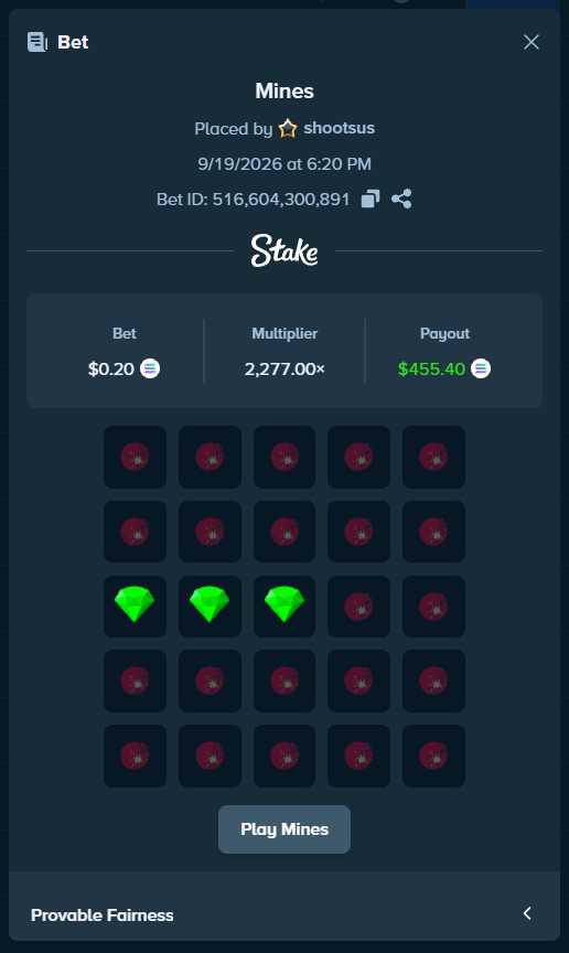 shootgambles's tweet photo. 2277x on @Stake Mines

drop SOL addy https://t.co/EGzJYhJqxr