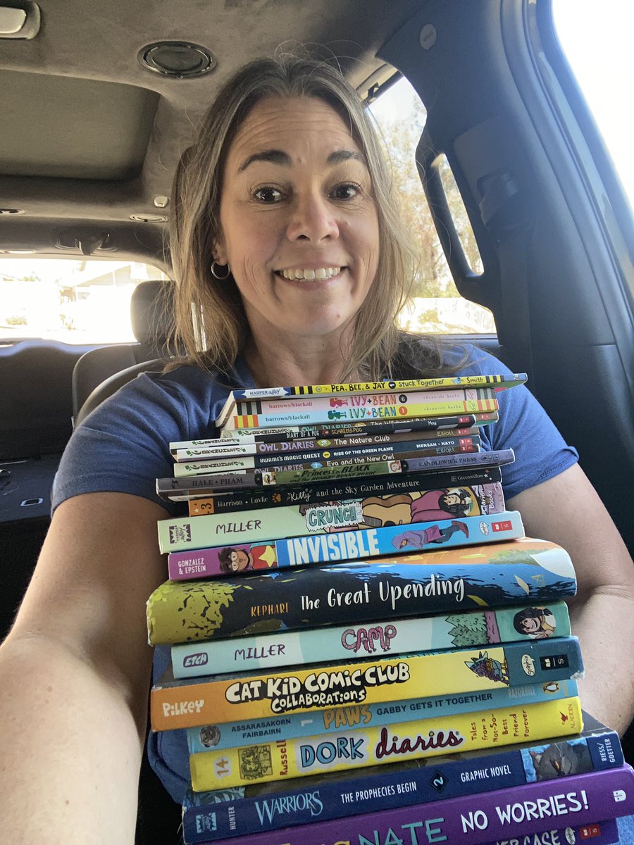lori_huntsman's tweet photo. My Savers Thrift Store book haul📚
I find the book section irresistible! Scored some #graphicNovels and Branches books for my teacher friend who moved from fourth to first grade. #Teachersof𝕏 #books #bookjoy #readingcommunity https://t.co/QwHvmBSXc9