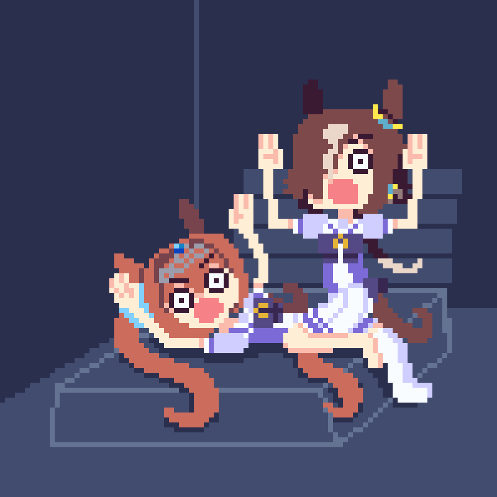 labakatei's tweet photo. YURI?! WHERE???
#umamusume #pixelart https://t.co/t3SXZUwEDz