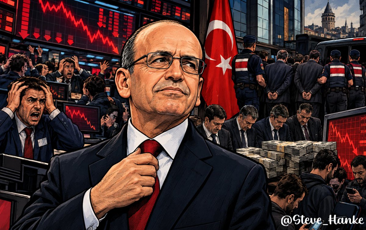 steve_hanke's tweet photo. #TurkeyWatch🇹🇷: Turkey's $18.3 billion fund scandal is a result of TURKEY'S RUNAWAY INFLATION. It lured retail investors into the stock market to seek an INFLATION REFUGE.

Fin. Min. Şimşek: "No systemic risk."

GET REAL.

TURKEY'S ENDEMIC INFLATION = ONE CRISIS AFTER ANOTHER. https://t.co/1rK4WlC0oh