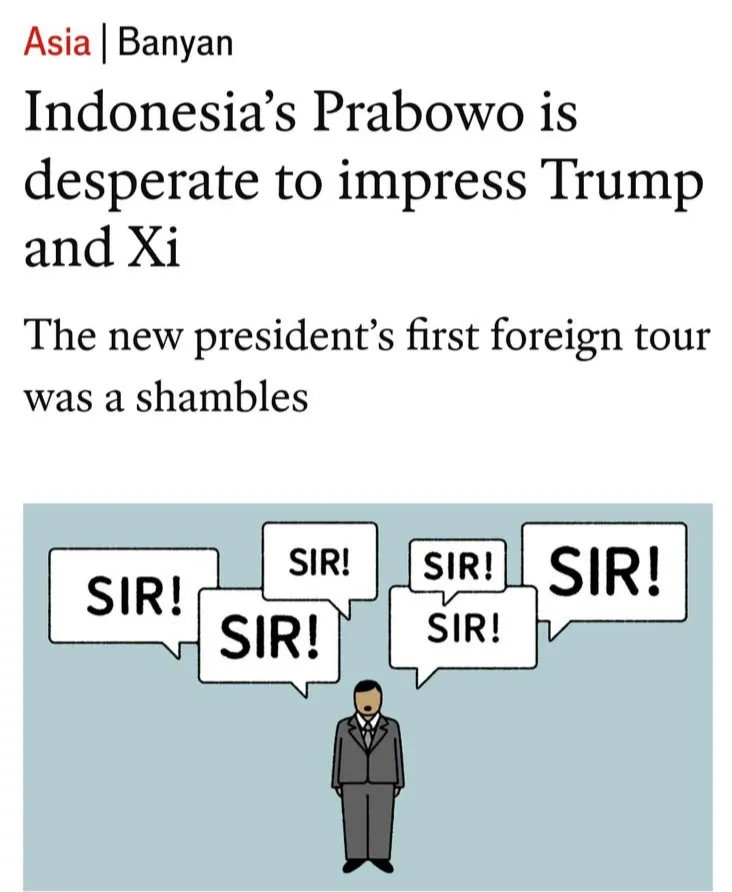Sipitungscbd's tweet photo. Disuruh megang map sama Trump ✅
Dihujat netizen Malaysia ✅
Dicuekin Putin ✅
Diroasting warga sendiri ✅
Dicuekin di BRICS ✅
Programnya disiarkan di media Rusia soal keracunan MBG setelah forum di depan Putin ✅
Fotonya di-crop Xi Jinping ✅
Dihujat di media asing ✅
GOKILLLL 😭
