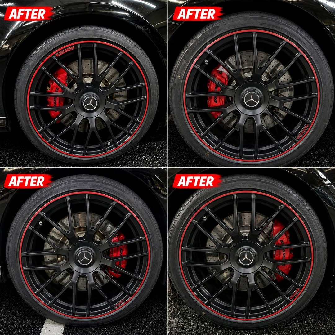 CharlottOvlyak's tweet photo. AMG rims brought back to life. Swipe to see the damage, then the finish. Gutter rash, scratches, and curb damage repaired on the spot, looking factory-new again. No replacements. No waiting. Just results. Fineshine Zetland. Monday–Friday https://t.co/gi6K4vbP5v