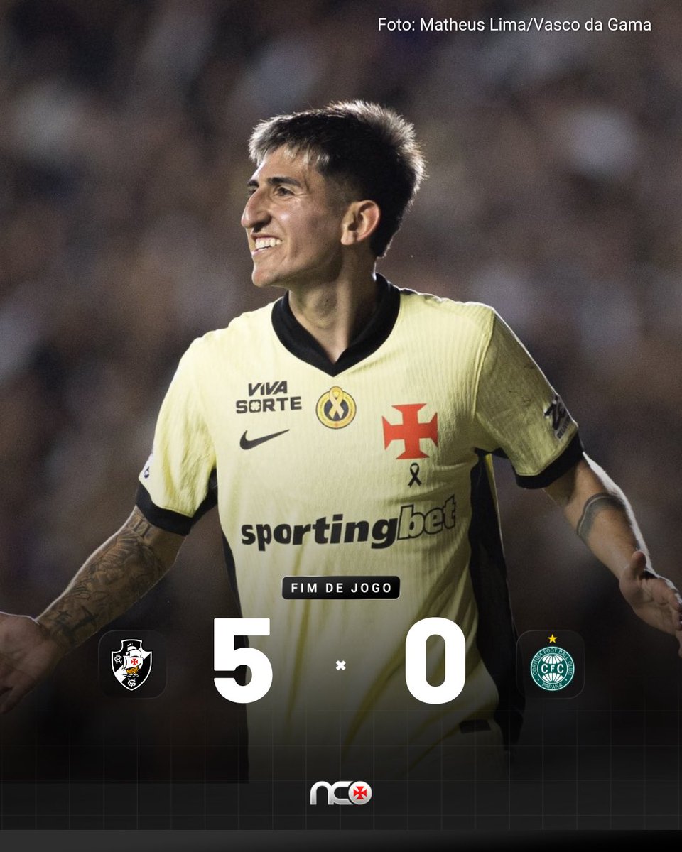 newscolina's tweet photo. APITA O ÁRBITRO! O VASCO ATROPELA O CORITIBA EM SÃO JANUÁRIO! 

COLIDIO, BRUNO DUARTE, LESCANO, GÓMEZ E RIQUE MARCARAM. VASCO 5-0 CORITIBA. 

QUE NOITE FANTÁSTICA NA COLINA HISTÓRICA! 🔥😮‍💨💢 https://t.co/m7HUTledxZ