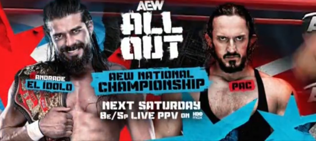 WrestlePurists's tweet photo. IT GOT PULLED IN 2021 BUT IN 2026 WE GOT ANDRADE VS. PAC AT ALL OUT!!!

#AEWCollision https://t.co/izGZNVAUv9