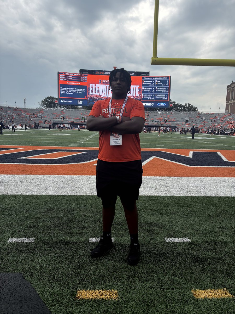 Rluckett77's tweet photo. Had an amazing time at ⁠@IlliniFootball today! Enjoyed getting to experience their game day traditions Up close and see a dominant win !!!
@PrepRedzoneIL @Coach_BMiller @247recruiting @247Sports @Dessauer71 @IllinoisRivals @Recruit2Illini @coachPatRyan https://t.co/Xk67oyGk1t