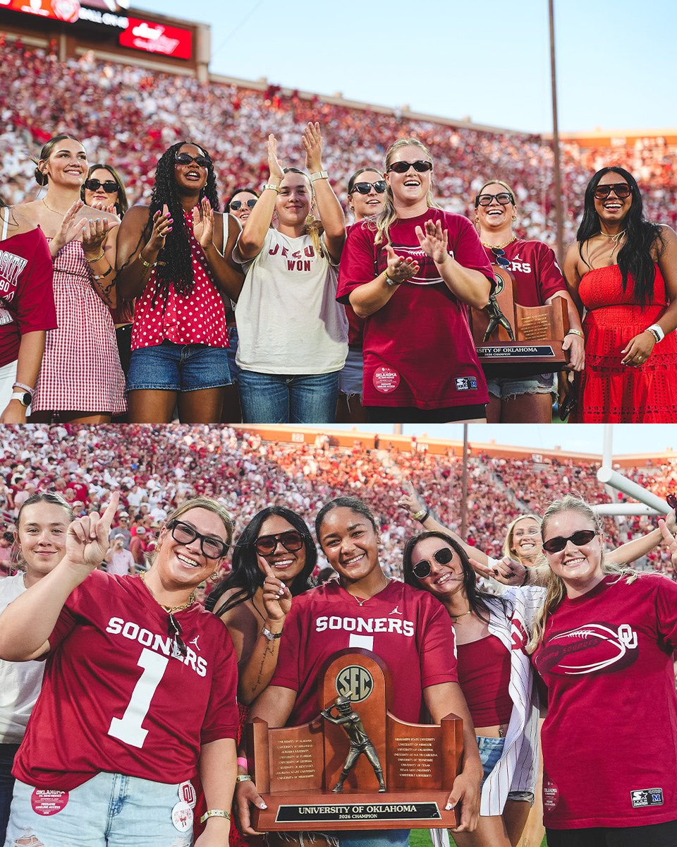 OU_Softball's tweet photo. recognized the back-to-back SEC Regular Season Champs at the Palace ☝️ https://t.co/SwPXxLavgh