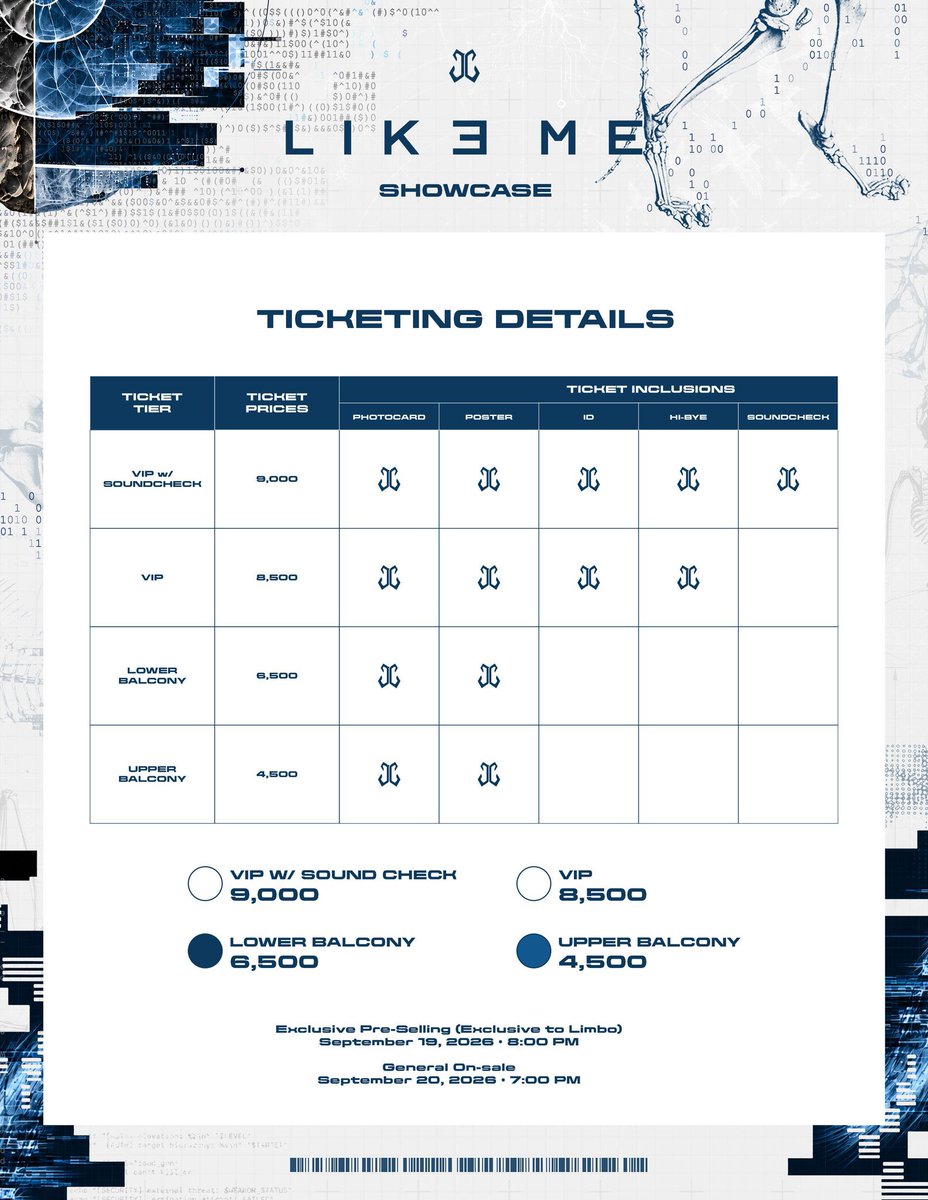 philconcerts's tweet photo. Seat plan, ticket prices, and fan benefits for the JOSH CULLEN LIKE ME SHOWCASE, happening on September 26, 7PM, at the Samsung Hall, SM Aura 🫆

Tickets go on sale on September 20, 7PM, via https://t.co/XJ0QSziodv 🎫

@1zentertainment @JoshCullen_s #JCLikeMeShowcase https://t.co/PNUx0wqsto