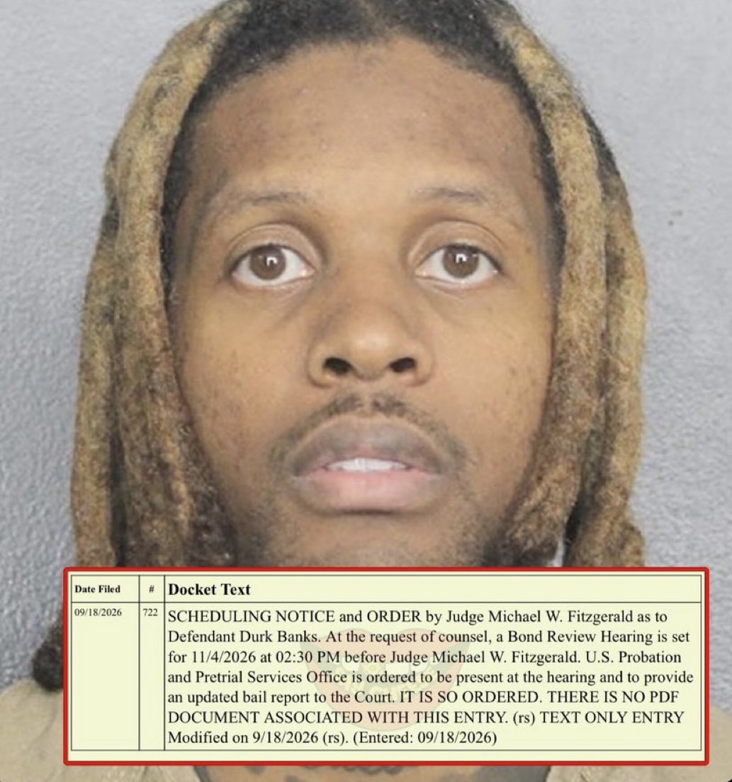 shadow1lg's tweet photo. Lil Durk’s bond review hearing has officially been set for November 4th at 2:30 PM. 👀

The judge will consider whether Durk can be released on bond as his legal battle continues. https://t.co/Ts7Ijp4Bhk