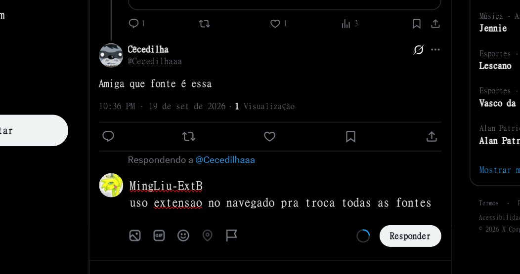 croastrunta's tweet photo. @Cecedilhaaa MingLiu-ExtB
uso extensao no navegado pra troca todas as fontes https://t.co/Wp3RZKDsm3