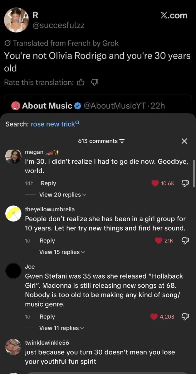 vampholli's tweet photo. people on tiktok are defending rosie from those comparisons to olivia or avril (not a bad thing but antis try to make it seem like that) and defending her from ageist comments too. rosie ur so loved https://t.co/L1Jp63Dxn2