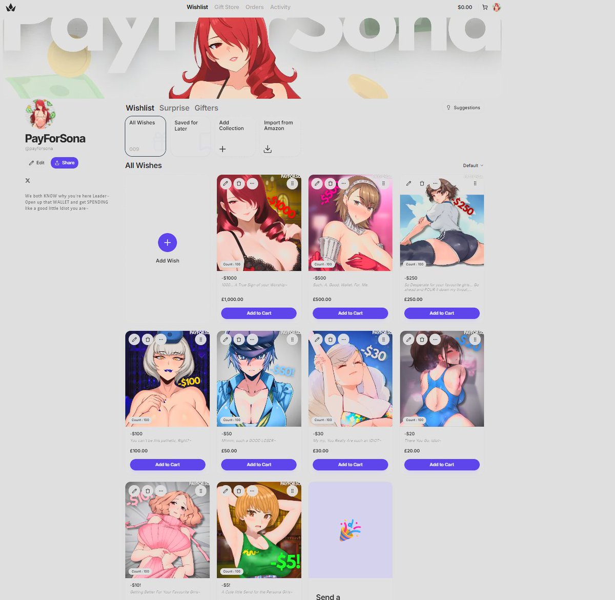 PayForSona's tweet photo. Mhmm FULLY set up now, Loser~

Go greet me with what I DESERVE~

Idiots~

https://t.co/E5OJwq2SBv https://t.co/5x57gesOo7