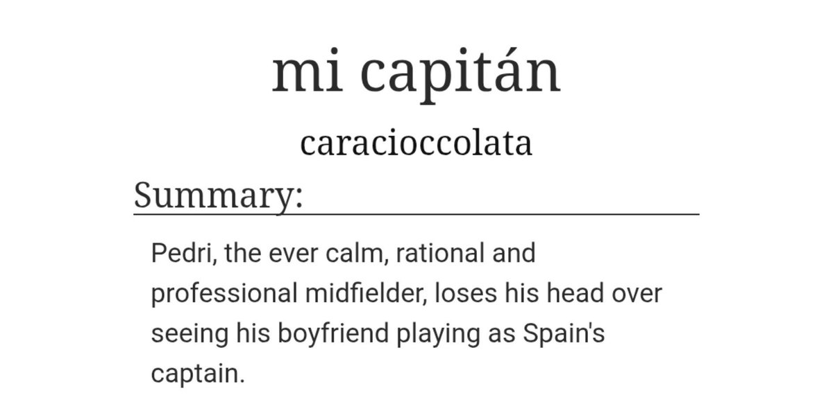 fedrificrecs's tweet photo. "mi capitán" by caracioccolata

⚽️ 7.5k
⚽️ Explicit
⚽️ Completed
⚽️ AO3 | EN

🔗 https://t.co/1l3NLSi8zv https://t.co/GuPAjLkDLp