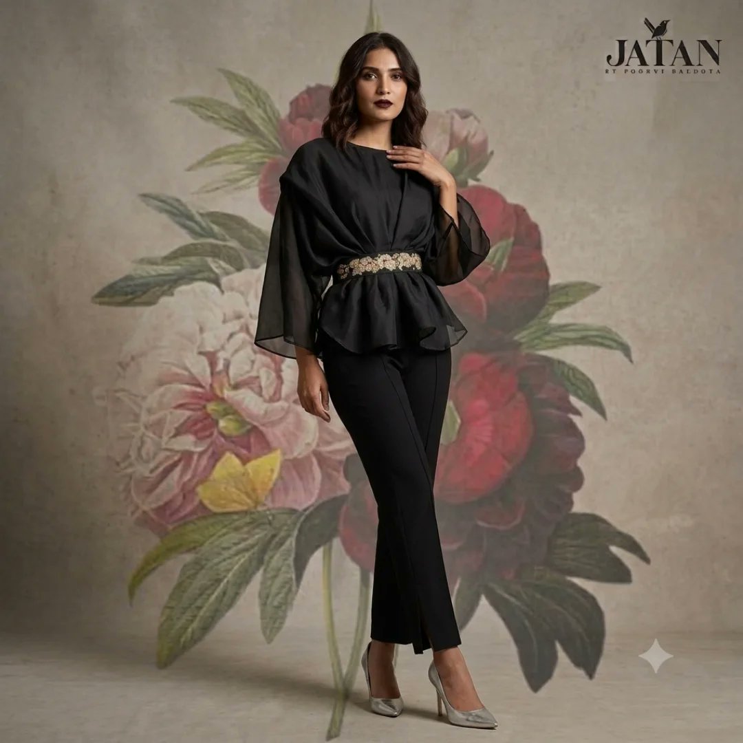 VenusLepp's tweet photo. Classic black, reimagined through modern silhouettes and delicate hand-embroidered details. https://t.co/SgeBNFZvMC
