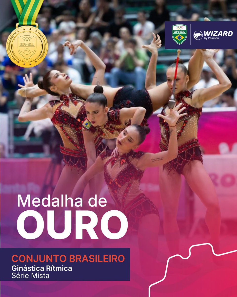 timebrasil's tweet photo. É OUROOOOOO PRAS LEOAS! 🦁🇧🇷🥇

As campeãs mundiais conquistaram ouro nos Jogos Sul-Americanos Santa Fé 2026! 
A nota? 29.200 nas classificatórias da série mista! QUE MOMENTO! 🥰

ORGULHO DE VOCÊS 💚💛👏

📸 @jonneroriz /COB

#TimeBrasilEmSantaFé #GinásticaRítmica #Wizard https://t.co/Fj0mLBJWfa