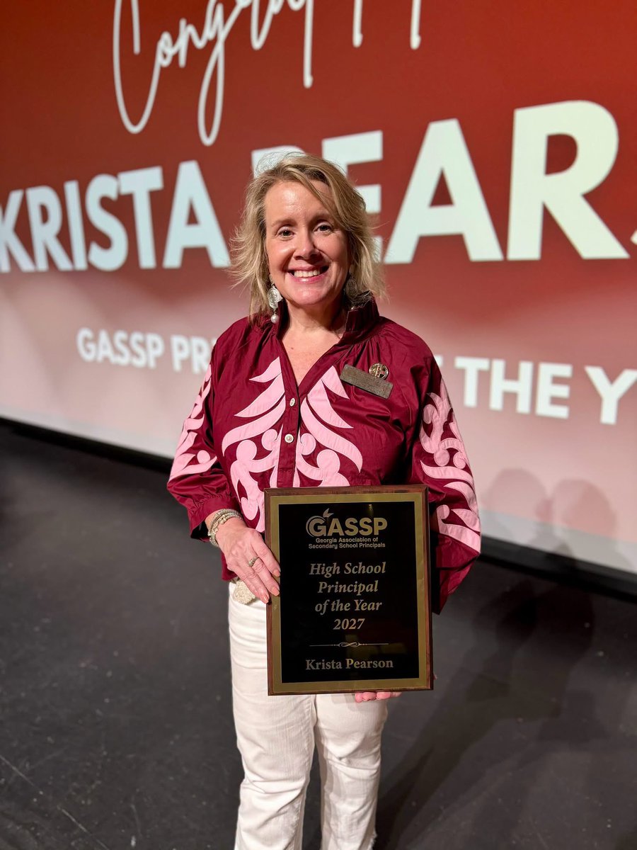 GASSP's tweet photo. Congratulations to Krista Pearson of Lowndes High School the GASSP High School Principal of the Year for 2026-2027. Awesome time celebrating with the Lowndes High School Family! https://t.co/NtffftqvIE