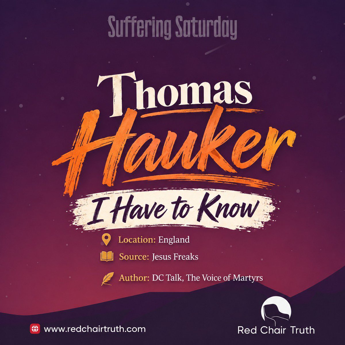 redchairtruth1's tweet photo. His friend asked for one final sign: if God’s grace was real, would Thomas Hauker lift his hands while burning at the stake? What happened next left everyone watching in awe.
Be challenged this Suffering Saturday.
#RedChairTruth #SufferingSaturday #MartyrsofJesus #RCT #ItaUdoh https://t.co/5vlaCk2LIZ