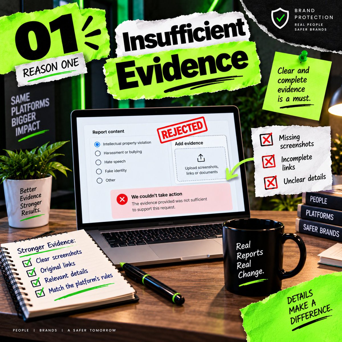 Protectwajahat's tweet photo. Why Some Takedown Requests Get Rejected? 
#BrandProtection #TakedownRequest #IPRights #Copyright #TrademarkProtection #CyberSecurity #DigitalSafety #OnlineSafety #dmca
#impersonation #suspendfakeaccounts https://t.co/drZbskMNsu