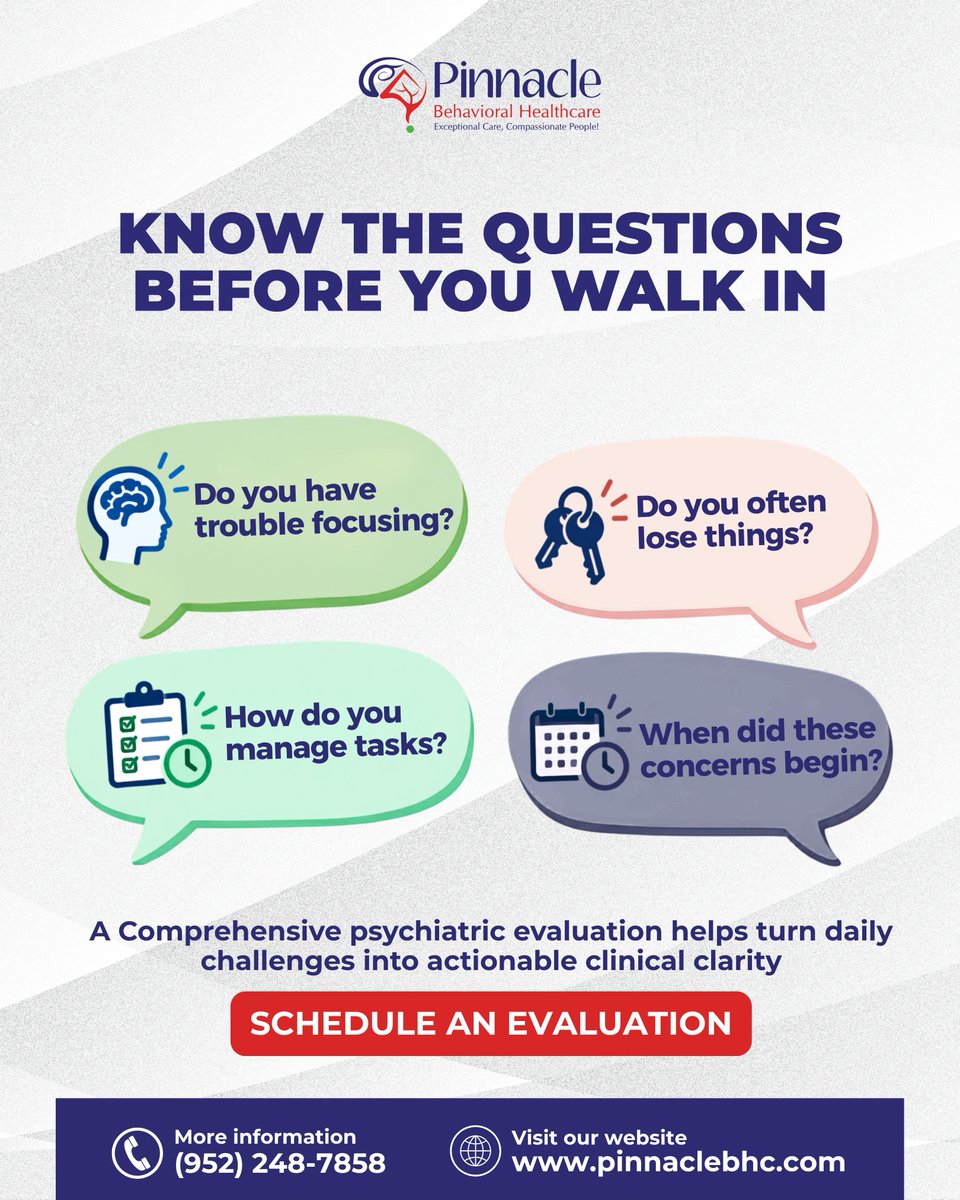 PinnacleBHC's tweet photo. Seeking clarity shouldn't feel overwhelming. Knowing the right questions ahead of time helps bridge the gap between daily struggles and clear, actionable care.
You deserve support that truly understands your picture. ❤️
#PinnacleBHC #clarity #clinicalevaluation https://t.co/3KKhpZrME0