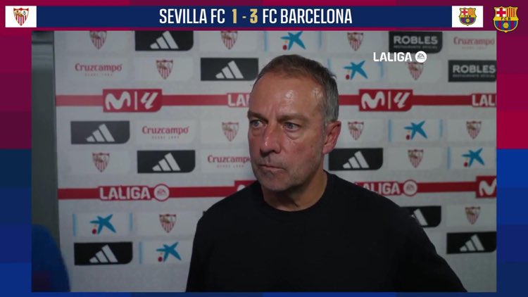 FRBarca_'s tweet photo. 🚨Hansi Flick : 

« À la mi-temps, j'ai dit à mes joueurs que nous ne jouions pas à notre niveau et que nous devions changer. » https://t.co/8oswwMDtZX