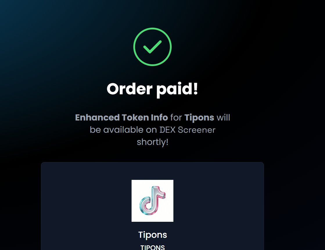 Tiponsdotfun's tweet photo. Dex Paid ✅

$TIPONS Your favorite TikTok creator can now earn from a token they never deployed. https://t.co/6Kj9l2wZO6