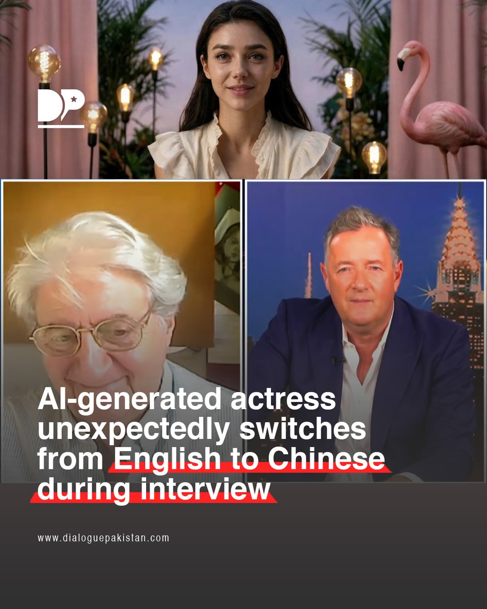DialoguePak's tweet photo. An AI-generated “actress” unexpectedly switched from English to Chinese during a live interview.

https://t.co/9Z4jbcCwZ0

#DialoguePakistan #AIGenerated #Actress #Interview #English #Chinese #Language https://t.co/NyVHNDEgpm