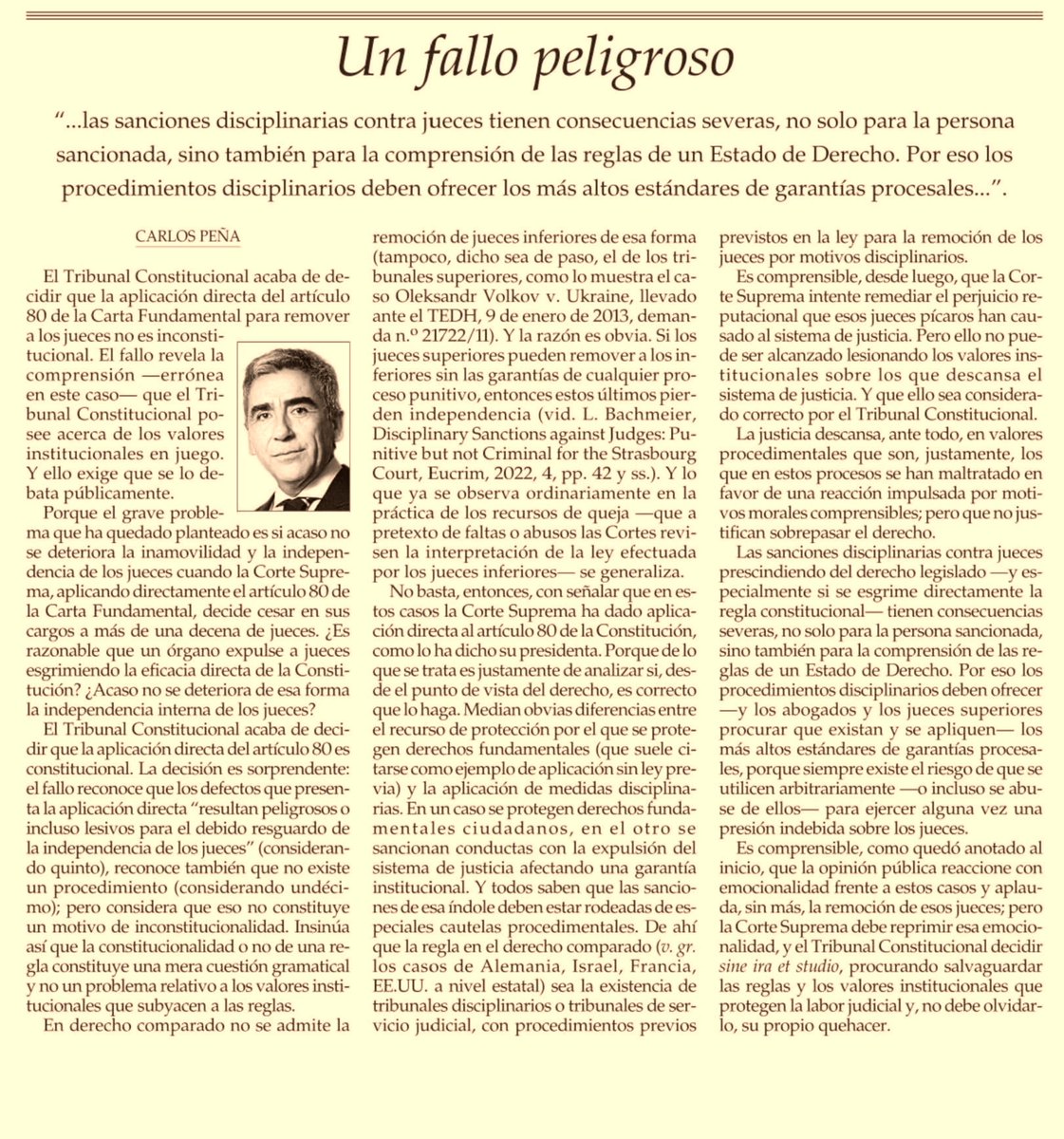 ayala_rodolfo's tweet photo. 📢 La estupidez final de la soberbia de Carlos Peña; ahora defiende a los jueces que defraudaron con licencias falsas, y los trata de "pícaros". https://t.co/h0IxfRa7Tm