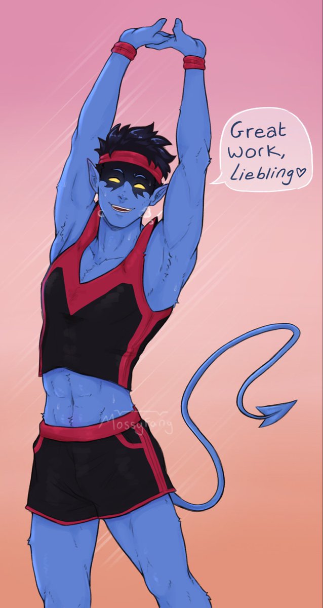 MossyFang's tweet photo. Great work, liebling!💙

Sweaty and breathless! I’m planning on doing another NSFW with this outfit hehe.

#nightcrawler #kurtwagner https://t.co/HiJugWudQs