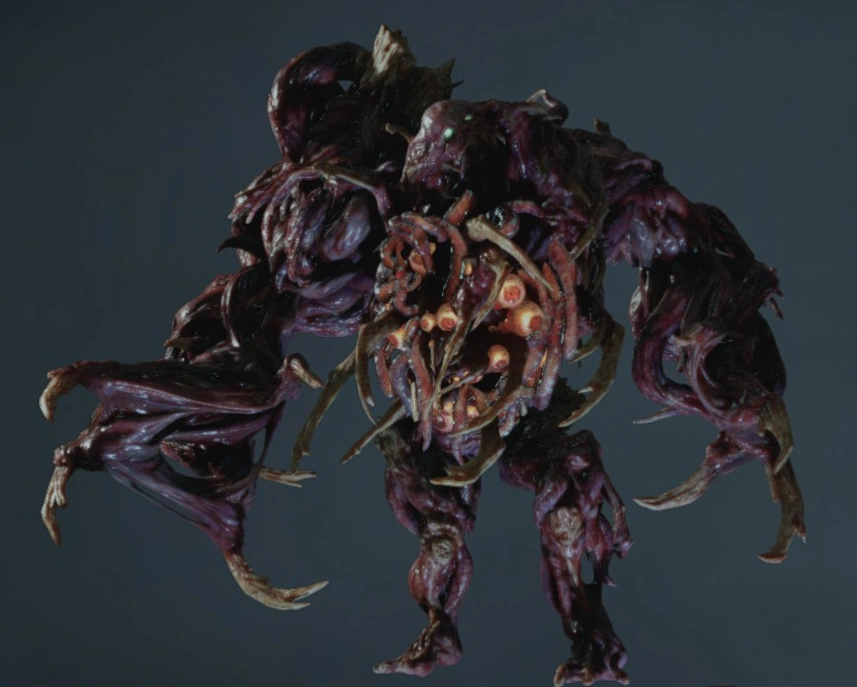 mr_dinobutt's tweet photo. It's cuz it's the G-Virus! We never got to see it's full potential cuz we only got G-Birkin, G-Creature and G-Young in RE2. https://t.co/dhZalyqzPS