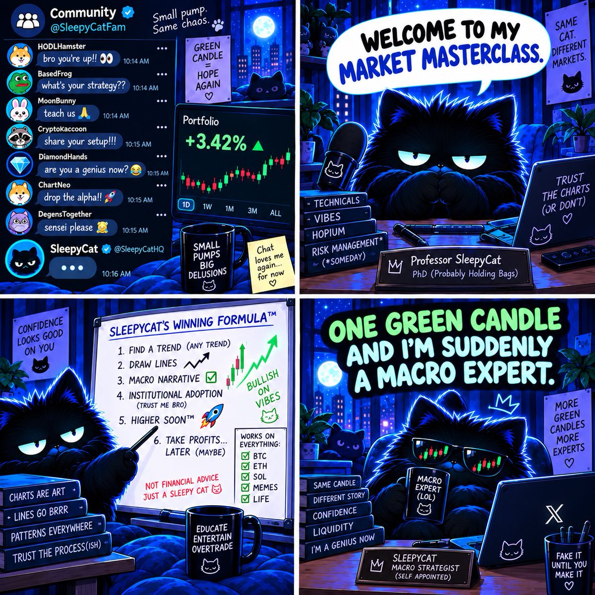 SleepyCatHQ's tweet photo. One green candle and suddenly I think I was right all along. 🟢📈😹
#SleepyCat #CatMemes #StillBuilding #MemeCoin #Raydium #CryptoMeme #Web3Memes #SleepyMode #CryptoTwitter #Memes #Degens #SleepyVibes #memecoin1000X #solanatoken #SolanaAirdrops #cryptocurrency #CryptoInvestor https://t.co/AImoOGOfWj