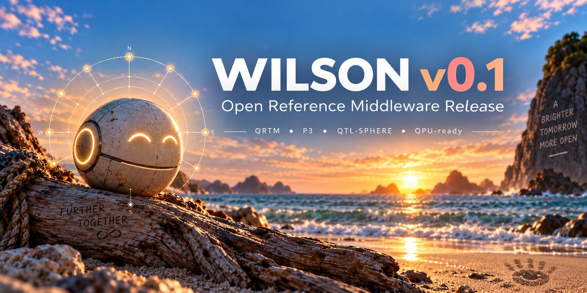 machwaya's tweet photo. Wilson 0.1.1 is now available

Authored and owned by Destiny Machwaya.
© 2015–2026
Published through Lei A While Research Center where applicable.

Official release:
 https://t.co/4fMdwsFKib
#WilsonMiddleware #QTET #Coherence #ResearchSoftware #IndependentResearch https://t.co/yx4aumtWCq
