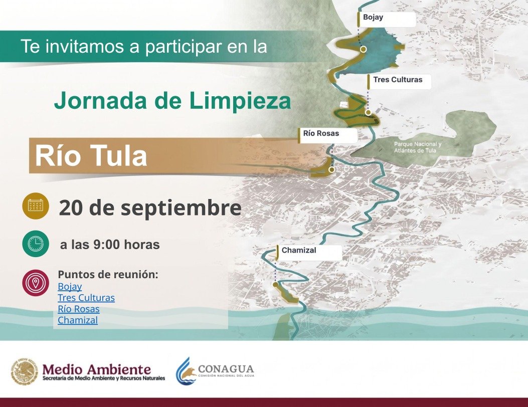 DiariodHidalgo's tweet photo. #ATENCIÓN | El próximo lunes la #Semarnat llevará a cabo una jornada de limpieza masiva en el Río #Tula, e invitan a la población a participar. https://t.co/cEUCkkpB33