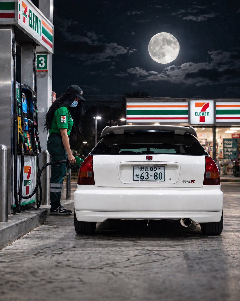 Legacyek9's tweet photo. #ek9 and @7eleven perfect match !! #honda #civic #typer #civictyper https://t.co/dTS3Y3JmAu