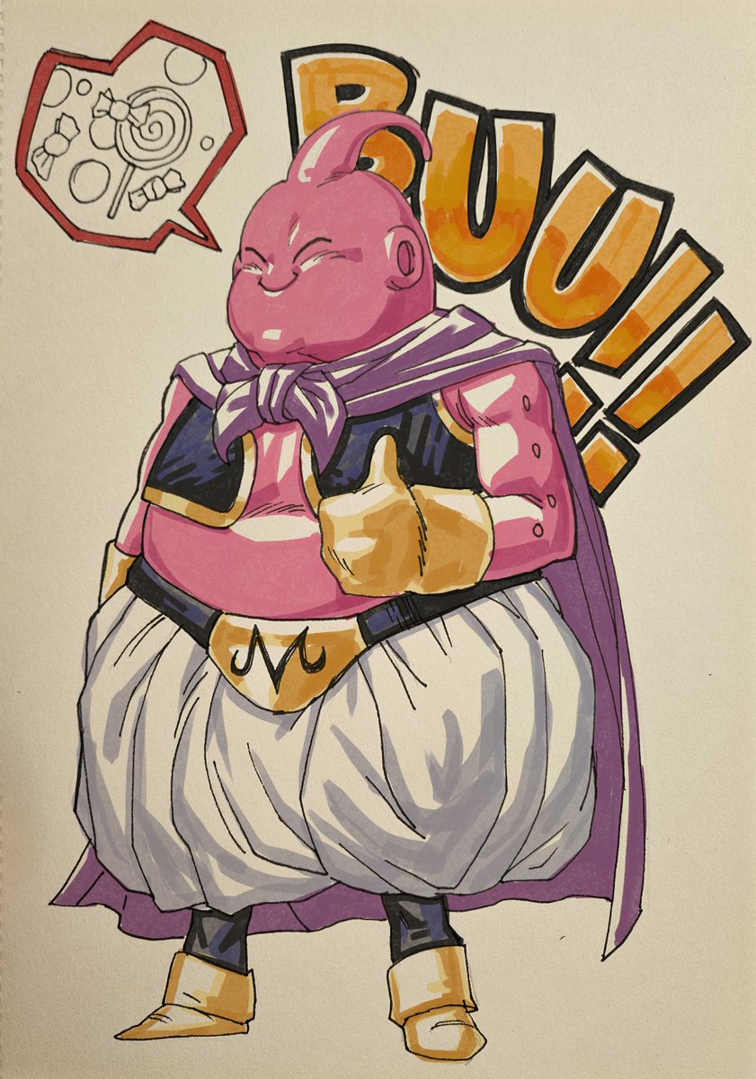 BrightMliks's tweet photo. I drew Buu traditionally (colored digitally) https://t.co/InsnTKg6Qz