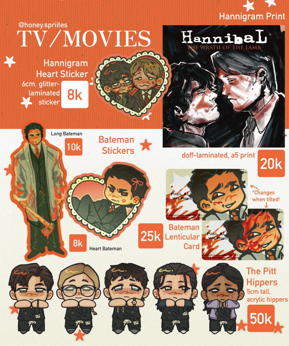 honey_spriites's tweet photo. Resident Evil, TV/Movies (The Pitt, Hannibal, American Psycho)

[2/3] https://t.co/pzP1CXg9Qr