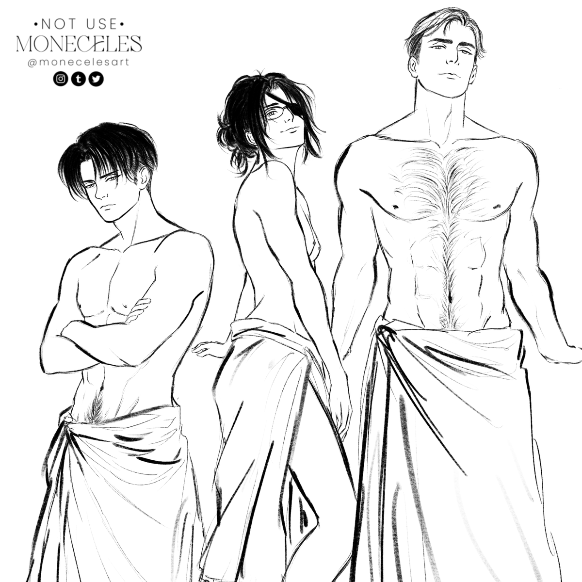 moneceles's tweet photo. Wip Levi, Hange and Erwin https://t.co/ZUAq6wJmyP