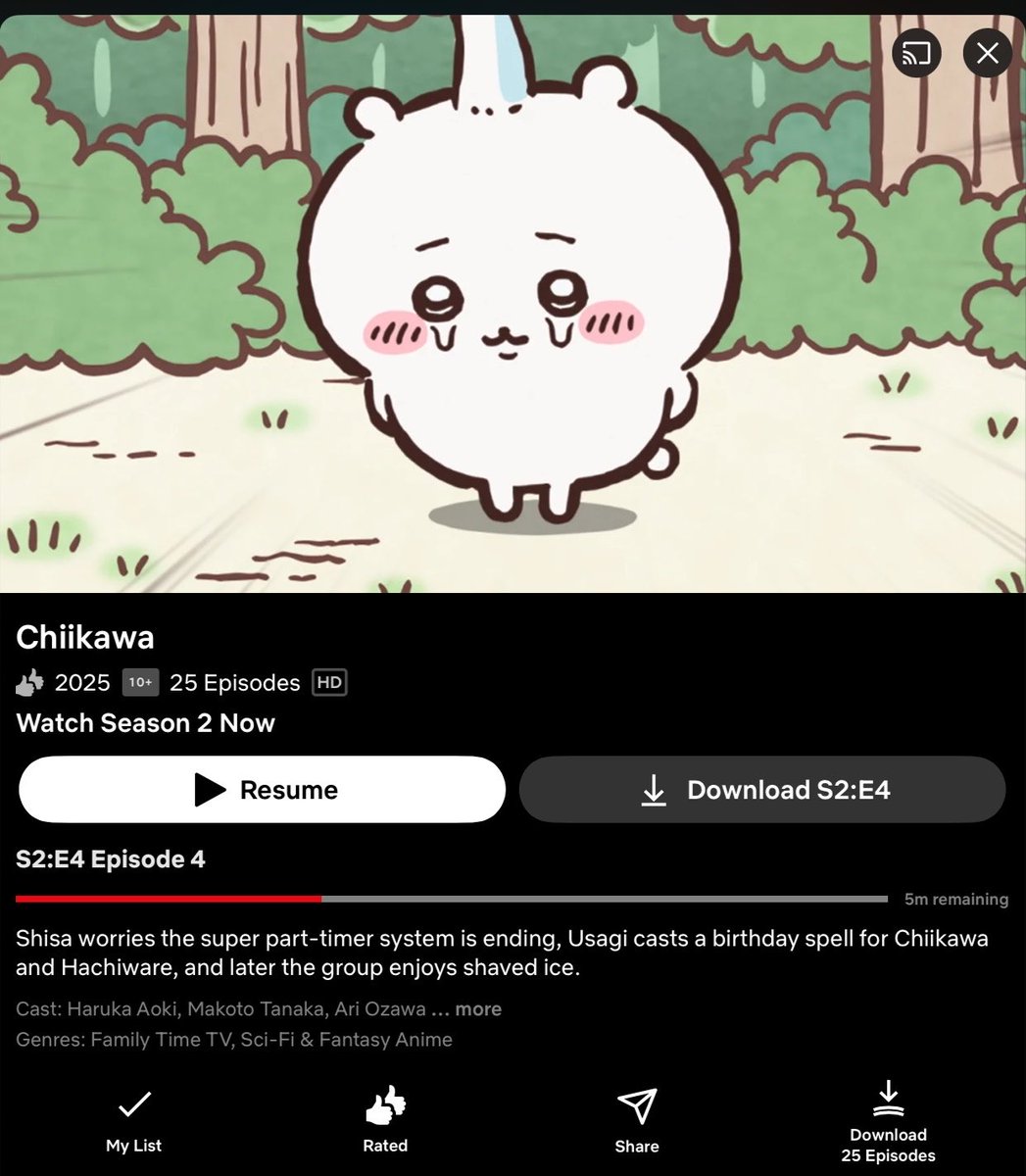 onigiroe's tweet photo. chiikawa is back on netflix featuring new episodes 🥹 https://t.co/XfxotXpLk7