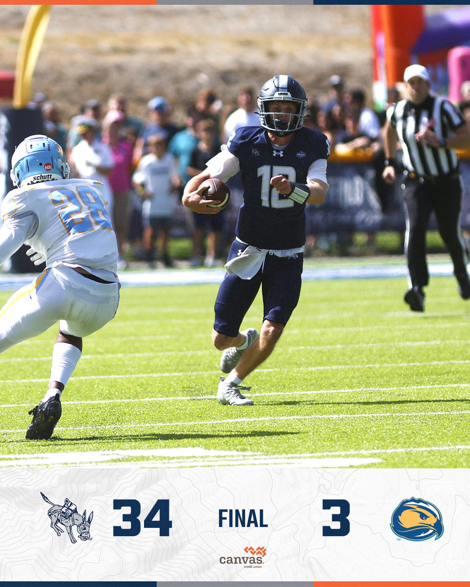 MinesFootball's tweet photo. ⚒️OREDIGGERS WIN⚒️

Capra goes 16-22 for 267 yards and 3 TDs through the air. Also adds 62 yards on the ground. Tate nets 86 on the ground as well. Richard grabs five catches for 150 yards and a TD. Defense produces five sacks and two INTs.

#HelluvaEngineer https://t.co/Z6YlOQMrre