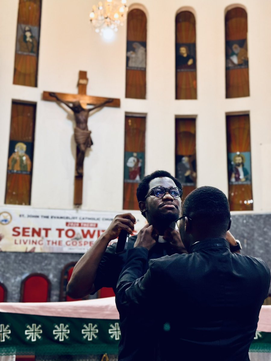 fadasuquo's tweet photo. THE VILLAGE PRIEST &amp; THE SECOND ARCHANGEL 

We stood for the photo. But Jesus took the spotlight. 

One Priesthood. One Gospel. One Lord. Christ remains at the center of our mission. 

@The2ndArchangel 
#fadasuquo #villagepriest #secondarchangel #priests #catholic https://t.co/Lq3eGAT5pa