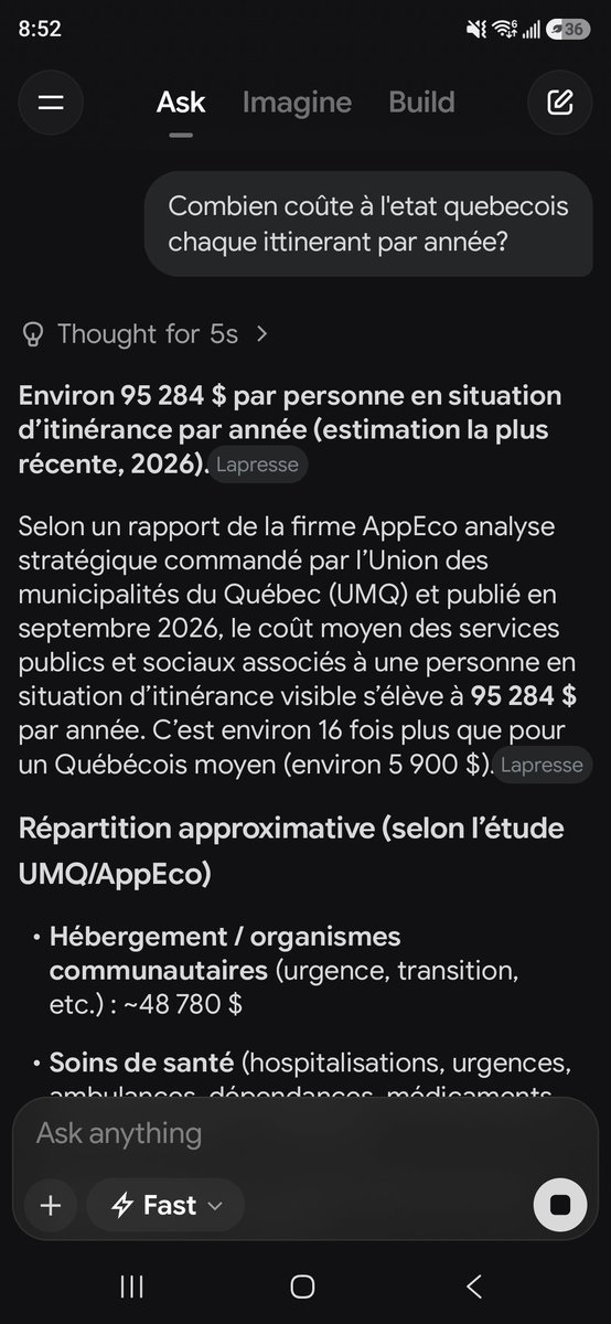 PatLaf8mhu's tweet photo. @RadioCanadaInfo Le Quebec donne déjà $95000 par ittinérant par année.. c'est pas asser?? https://t.co/K0khfgqKCX