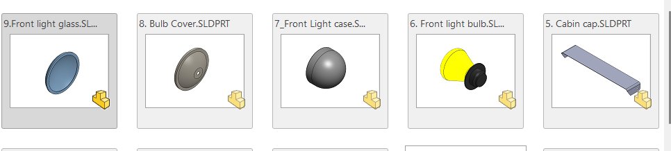 jreal102's tweet photo. Day 27/30 - SolidWorks Challenge ⚙️🔥 

Continuation of the BobCat Loader assembly parts design:

Today, I drew the Cabin cap, Front light bulb, front light case, Bulb cover, front light class, and back cover with light.

Another day of learning and improving my SolidWork skills https://t.co/hyqRQKQJIB