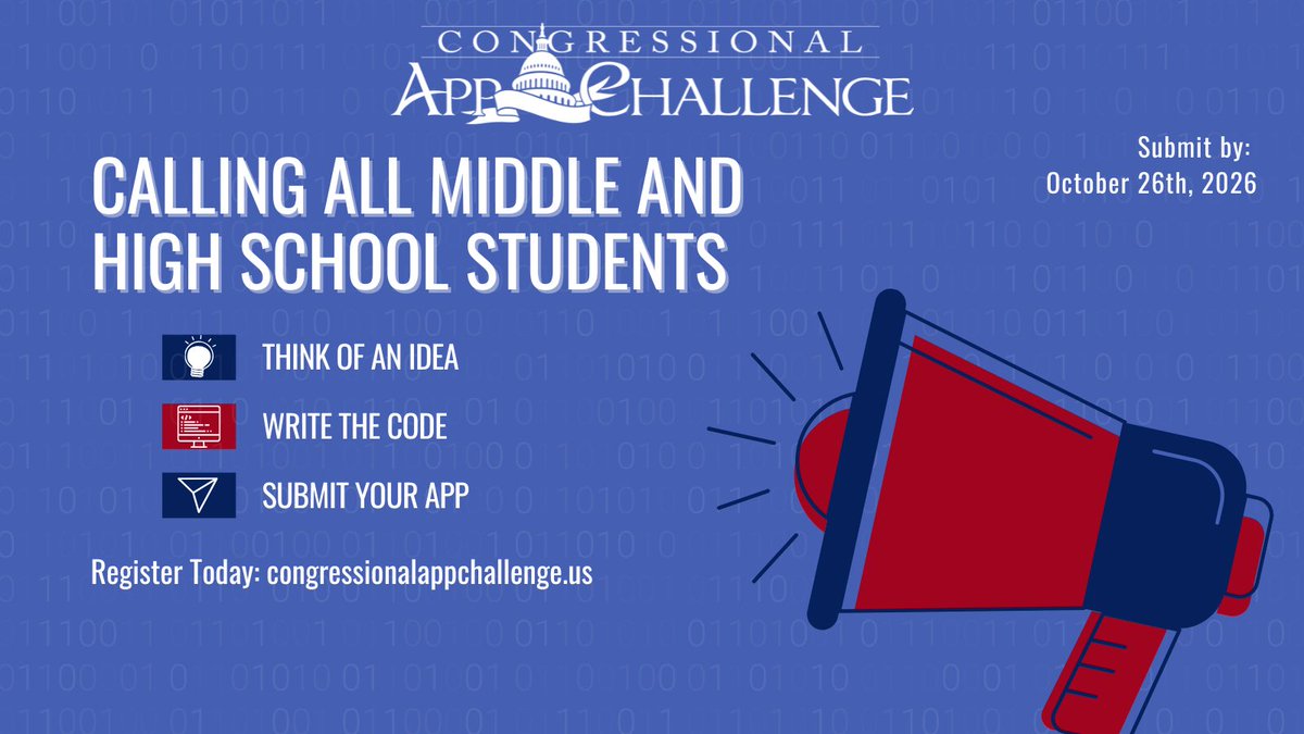 RepKimSchrier's tweet photo. Today we celebrate #NationalAppChallengeDay! I encourage all young coders in #WA08 to submit their original apps by October 26th for a chance to have them featured in the U.S. Capitol.

More here: https://t.co/1bEDuRycrT and https://t.co/veWOdZrTsa https://t.co/yIsABLTYrW